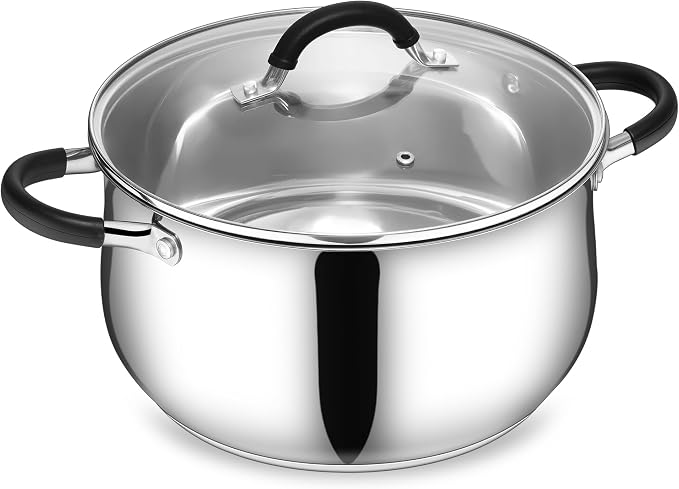 E-far Stainless Steel Stock Pot, 8 Quart Large Cooking Pot by E-far