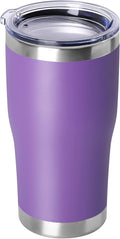 DOMICARE 20oz Tumbler with Lid Stainless Steel Tumblers Bulk, Double Wall Vacuum Insulated Coffee Travel Mug Powder Coated Tumbler, 1 Count (Pack of 1) Purple by VisittheDOMICARE