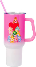 Silver Buffalo Care Bears Watercolor Heart Ombre Stainless Steel Tumbler with Handle and Straw, Fits in Standard Cup Holder, 40 Ounces (Pack of 12) by SilverBuffalo