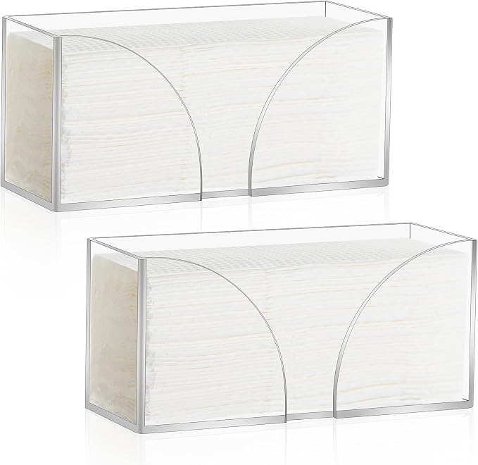 2PCS Paper Towel Dispenser Countertop Acrylic Clear Paper Towel Holder by AFOROEOA