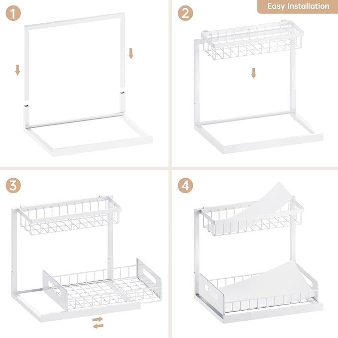 VUSIGN 2 Pack Under Sink Organizer and Storage, 2 Tier Under Cabinet Organizer - Image 6