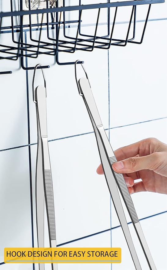 JETKONG 2 Pcs 12-Inch Kitchen Tweezers Fine Tweezer Tongs, Extra-Long Stainless - Image 4