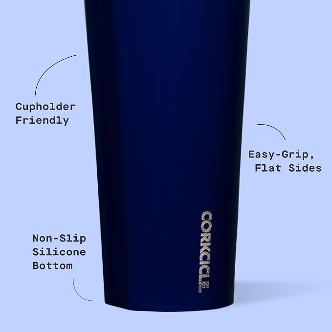 Corkcicle Classic Tumbler - Keeps Drinks Cold for 9 Hours & Hot for 3 - Triple-Insulated Stainless Steel - Holiday Tumbler Gift - 16 oz - Gloss Midnight Navy - Image 4