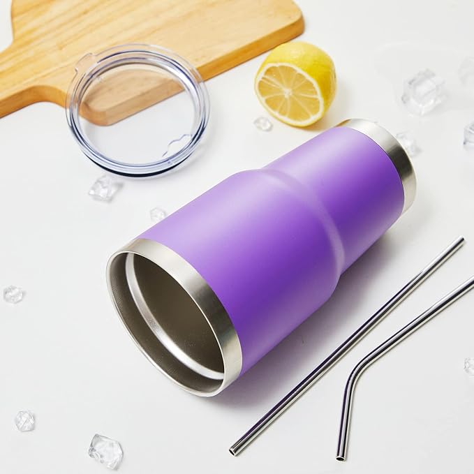 MEWAY 30oz Tumbler Double Wall Vacuum Insulated Travel Mug, Stainless Steel Tumbler with Lid, Durable Powder Coated Insulated Coffee Cup for Cold & Hot Drinks (Purple,1 PACK) - Image 5