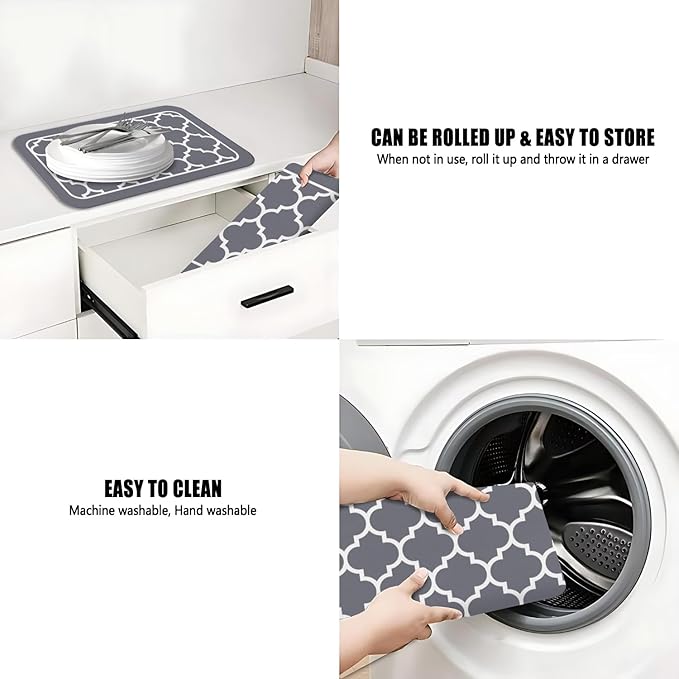 Dish Drying Mat for Kitchen Counter 2 Pack - Image 7