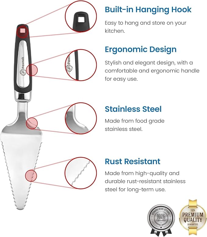 Pie Server Spatula and Cake Cutter Slicer, Stainless Steel Set - Image 4