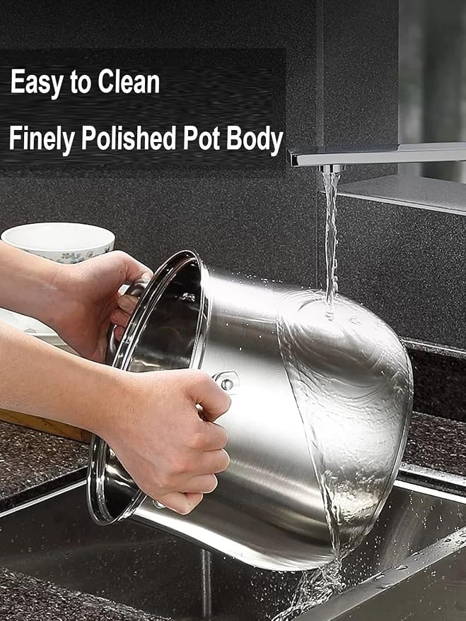 Stainless Steel Stock Pot, 8 Quart Heavy Duty Induction-Compatible - Image 5