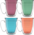 Tervis Clear & Colorful Tabletop - Bright Colors Mug Collection Made in USA Double Walled Insulated Tumbler Travel Cup Keeps Drinks Cold & Hot, 16oz Mug - 4pk, Assorted by TervisTumblerCompany