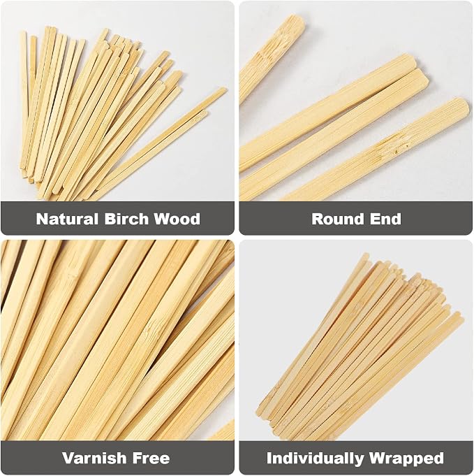 500pcs Wood Coffee Stirrer Sticks, 5.5 Inch Wooden Swizzle Stick Beverage Mixer - Image 4