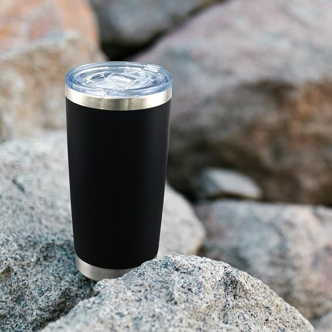 AIANJI 20oz Tumbler Bulk Stainless Steel Tumblers with Lid Vacuum Insulated Double Wall Travel Coffee Mug Powder Coated Tumbler Cup for Hot and Cold Drinks(Black, 1 pack) - Image 8
