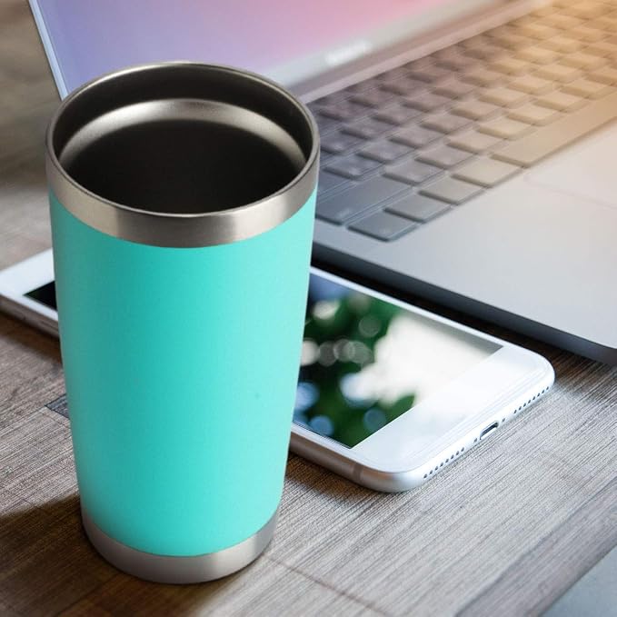 HASLE OUTFITTERS 20oz Stainless Steel Tumblers Bulk, Insulated Travel Cup with Lid, Double Wall Vacuum Coffee Mug for Cold & Hot Drinks 4 Pack, Light Blue - Image 5