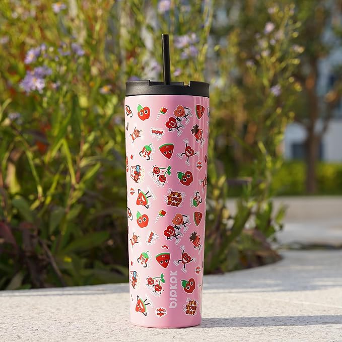 BJPKPK 26oz Tumbler With lid And Straw Stainless Steel Travel Coffee Mug Insulated Tumblers Cups,Spring Party Brown - Image 6