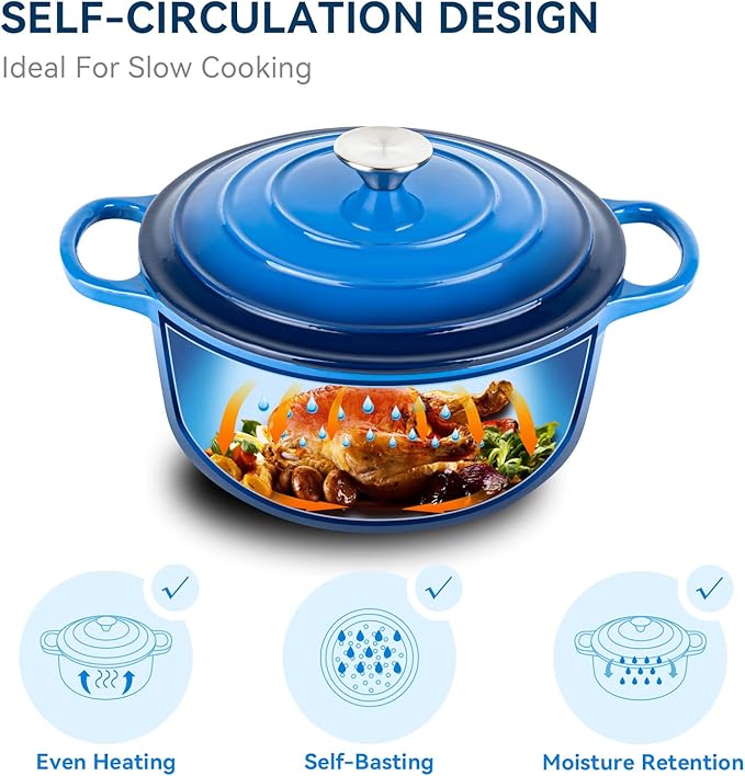 Miereirl 6 Quart Enameled Dutch Oven Pot - Image 2