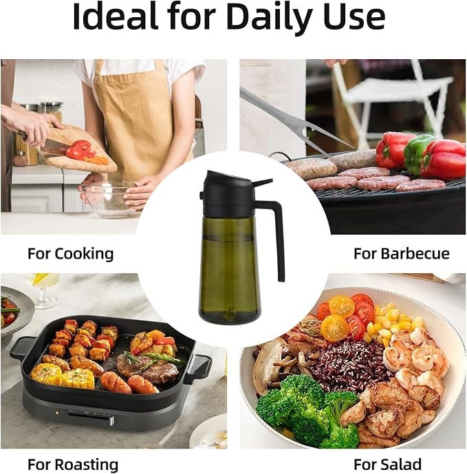 Aovdy Olive Oil Sprayer for Cooking, 2 In 1 Glass Oil Dispenser 16oz- 470ml - Image 3