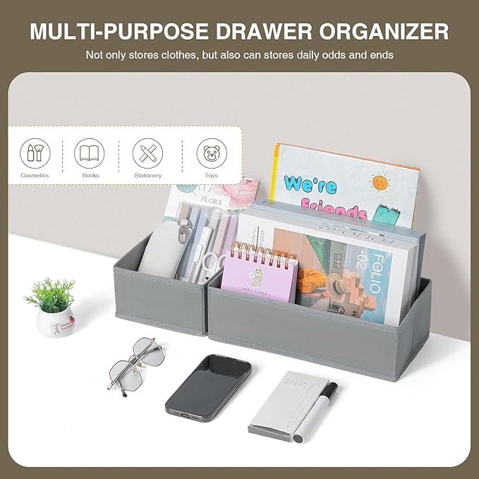 DIMJ Drawer Organizers for Clothing, Fabric Closet Organizers and Storage - Image 5
