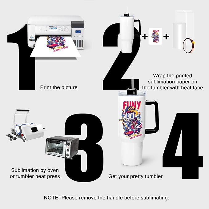 sweet grain 40 oz Sublimation Tumbler with Handle and Straw(12 Pack) Stainless Steel Double Wall Vacuum Insulated Travel Mug Cup Tumblers Bulk Sublimation Blank - Black Handle - Image 6