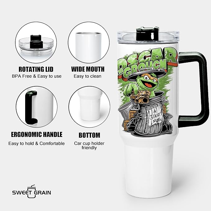 sweet grain 40 oz Sublimation Tumbler with Handle and Straw(12 Pack) Stainless Steel Double Wall Vacuum Insulated Travel Mug Cup Tumblers Bulk Sublimation Blank - Black Handle - Image 3