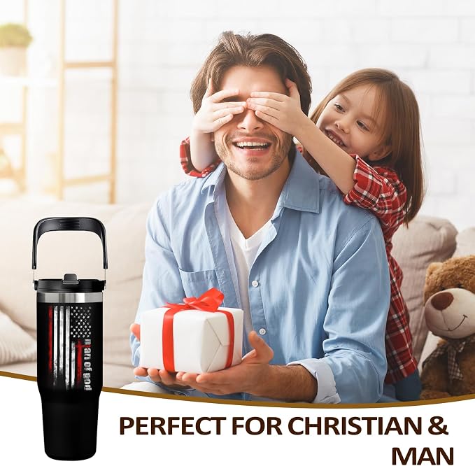 Christian Tumbler for Men 30oz - Religious Gifts for Christian Men, Stainless Steel Insulated Travel Mug with Handle, Bible Verse Cup for Pastors & Fathers, Faith-Based Gift Idea - Image 7