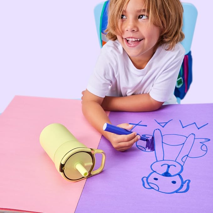 BrüMate Leap 12oz 100% Leakproof Kids Tumbler with Handle and Silicone Soft Straw | Drop Resistant Silicone Sleeve | For Kids 4+ | Insulated Stainless Steel | Cup Holder Friendly | 12oz (Outer Space) - Image 6