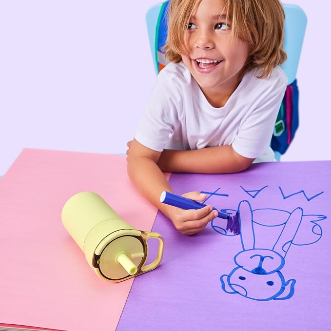BrüMate Leap 12oz 100% Leakproof Kids Tumbler with Handle and Silicone Soft Straw | Durable Drop Resistant Silicone Sleeve | Made of Insulated Stainless Steel | Cup Holder Friendly | 12oz (Kiwi) - Image 5