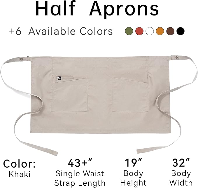 Unisex Waist Apron Half Bistro Apron Server Aprons - Image 6