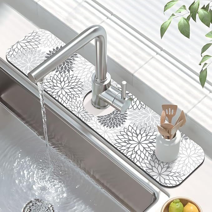 Findosom 2PCS 17" x 32" Dish Drying Mat & 24" x 5.5" Sink Splash Guard - Image 4