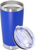 20oz Tumbler Stainless Steel Tumbler Cup with Lid Vacuum Insulated Double Wall Travel Mug, Durable Powder Coated Travel Coffee Tumbler Mug for Hot & Cold Drinks, Dark Blue,1 Pack by AUWBON
