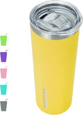 BJPKPK Yellow Skinny Stainless Steel Tumblers 20 oz Vacuum Insulated Reusable Tall Coffee Travel Tumbler Cup with Lid by BJPKPK