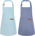 2 Pack Stripes Kids Apron, Kids Cooking Aprons by XLSXEXCL