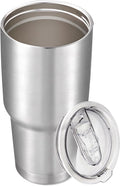30 oz Tumbler with Lid Stainless Steel Tumblers Vacuum Insulated Cup Reusable Powder Coated Travel Mug Double Wall Leak Proof Portable Cups Keep Cold Drinks for 12 Hours, Stainless, 1 Pack by CoolYoleb