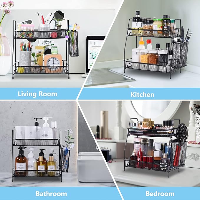 LEMIKKLE 2-Tier Bathroom Countertop Organizer, Makeup Countertop Organizers - Image 6