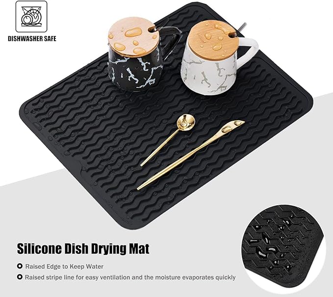 Large 17" x 14" Silicone Dish Drying Mat - Image 6
