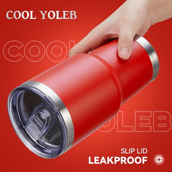 30 oz Tumbler with Lid Stainless Steel Tumblers Bulk Vacuum Insulated Cup Reusable Powder Coated Travel Mug Double Wall Leak Proof Cups Keep Cold Drinks for 12 Hours Red, Set of 8 - Image 4
