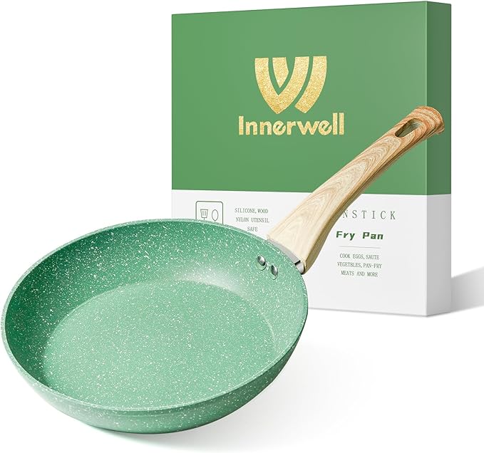 Innerwell Nonstick 9.5 Inch Skillet, PTFE & PFOA Free, Suitable by Innerwell
