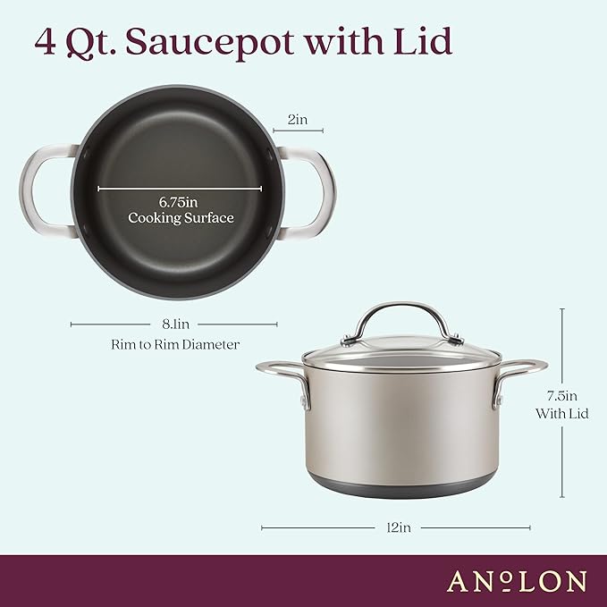 Anolon Achieve Hard Anodized Nonstick Saucepot - Image 2