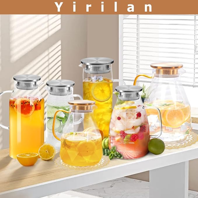 Yirilan Glass Pitcher, 3 Liter Water Carafe - Image 7