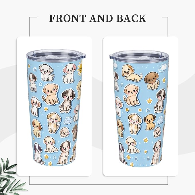Dog Tumbler with Lid and Straw 20oz Vacuum Insulated Coffee Cup Stainless Steel Tumblers Leakproof Travel Mug Present for Women Men - Image 5