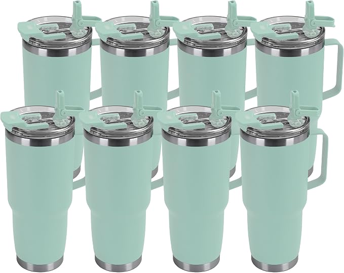 HASLE OUTFITTERS 30oz Tumbler Bulk with Handle, Insulated Travel Coffee Mug Set with Handle Leak-Proof Double Wall Stainless Steel Vacuum Tumblers Pack Metal Cup for Hot and Cold Drink by HASLEOUTFITTERS