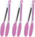 HINMAY Serving Tongs with Silicone Tips 9 Inches Stainless Steel Food Tongs by HINMAY