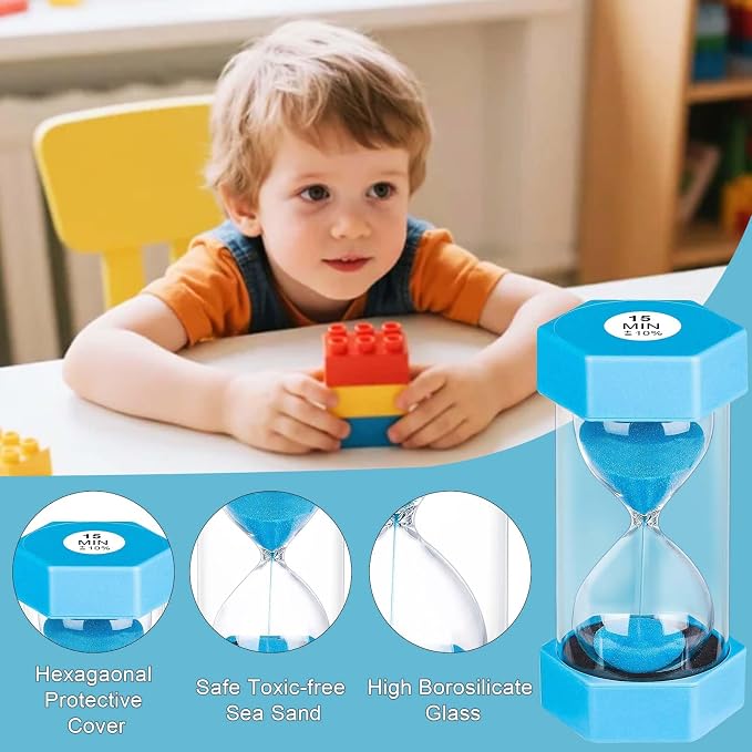 2 Minute Sand Timer, Unbreakable Hexagon Hourglass, Plastic Sand Watch Reloj De - Image 3