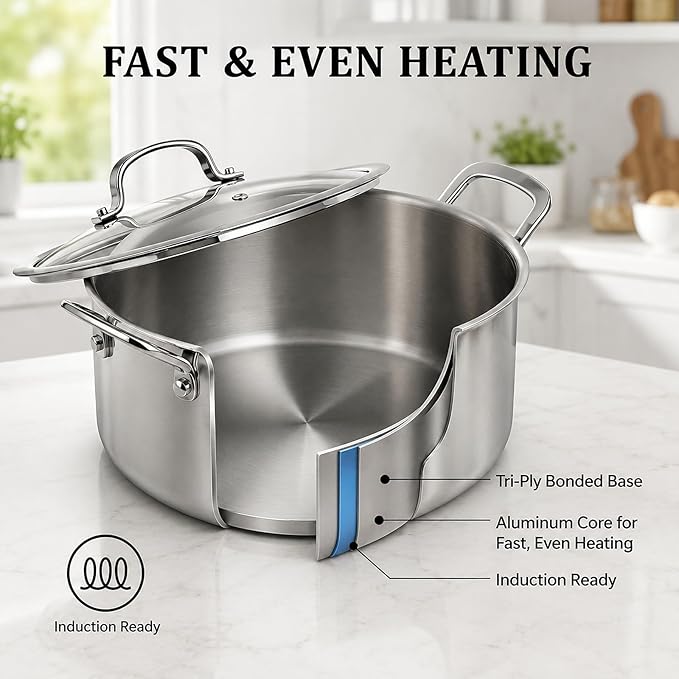 WANGYUANJI 7.3 QT Stainless Steel Stock Pot - Image 4