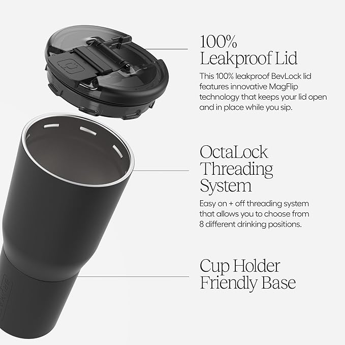 BrüMate Nav 25oz 100% Leak Proof Insulated Travel Tumbler with Magnetic BevLock™ Lid - Double Wall Cup-Holder Friendly Stainless Steel Mug (Dune) - Image 3