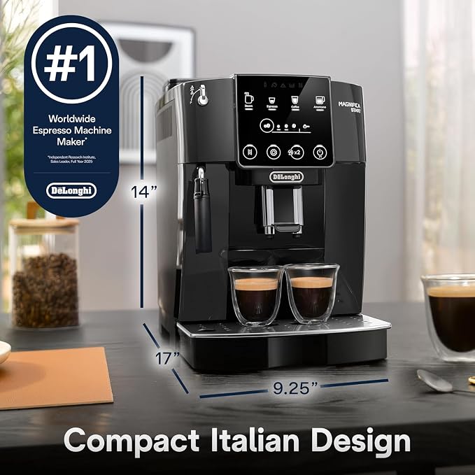 De'Longhi Magnifica Start Automatic Espresso Machine, Milk Frother, Black - Image 6