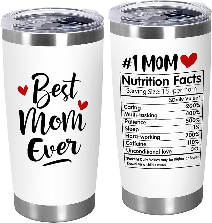 TEEZWONDER Mothers Day Gifts from Daughter Son - 20 oz Stainless Steel Insulated Coffee Tumbler with Lid - Birthday Gifts for Mom, Mothers in Law, Mama, Grandma, Tumblers for Women by Teezwonder