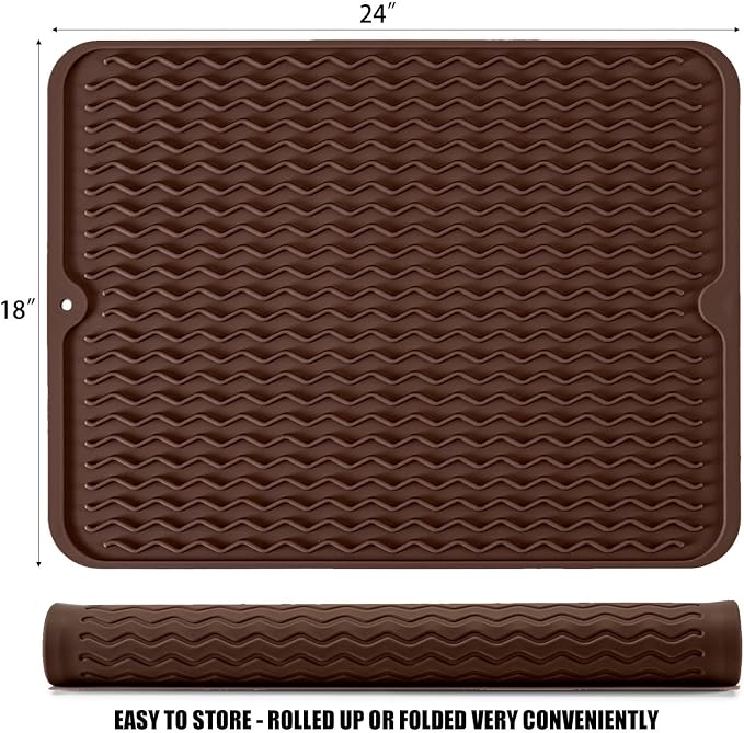 Large 24" x 18" Silicone Dish Drying Mat - Image 2