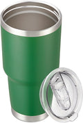 30 oz Tumbler with Lid Stainless Steel Tumblers Vacuum Insulated Cup Reusable Powder Coated Travel Mug Double Wall Leak Proof Portable Cups Keep Cold Drinks for 12 Hours, Dark Green, 1 Pack by CoolYoleb