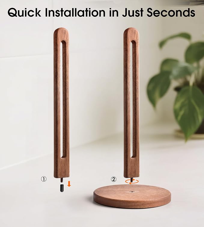 Acacia Wooden Paper Towel Holder Stand - Image 3