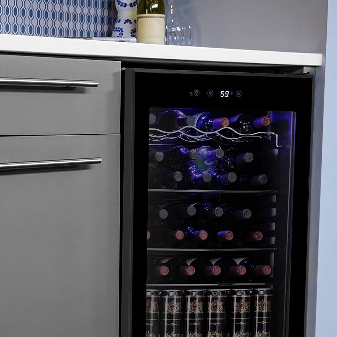 Antarctic Star 36 Bottle Wine Cooler/Cabinet BeverageRefrigerator Small Mini Wine Cellar Beer Soda Bar Fridge Quiet Operation Compressor Adjust Temperature Freestanding Black, 4.4 Cu. ft | 36 Bottle Capacity, for Beer Soda Bar, Quiet Operation, Adjust ... - Image 5