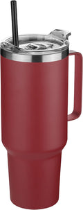 HASLE OUTFITTERS 40 oz Stainless Steel Tumbler with Handle, Vacuum Insulated Tumblers Bulk, Reusable Double Wall Travel Coffee Mug, Durable Powder Coated Water Bottles(Wine Red, 1) by HASLEOUTFITTERS
