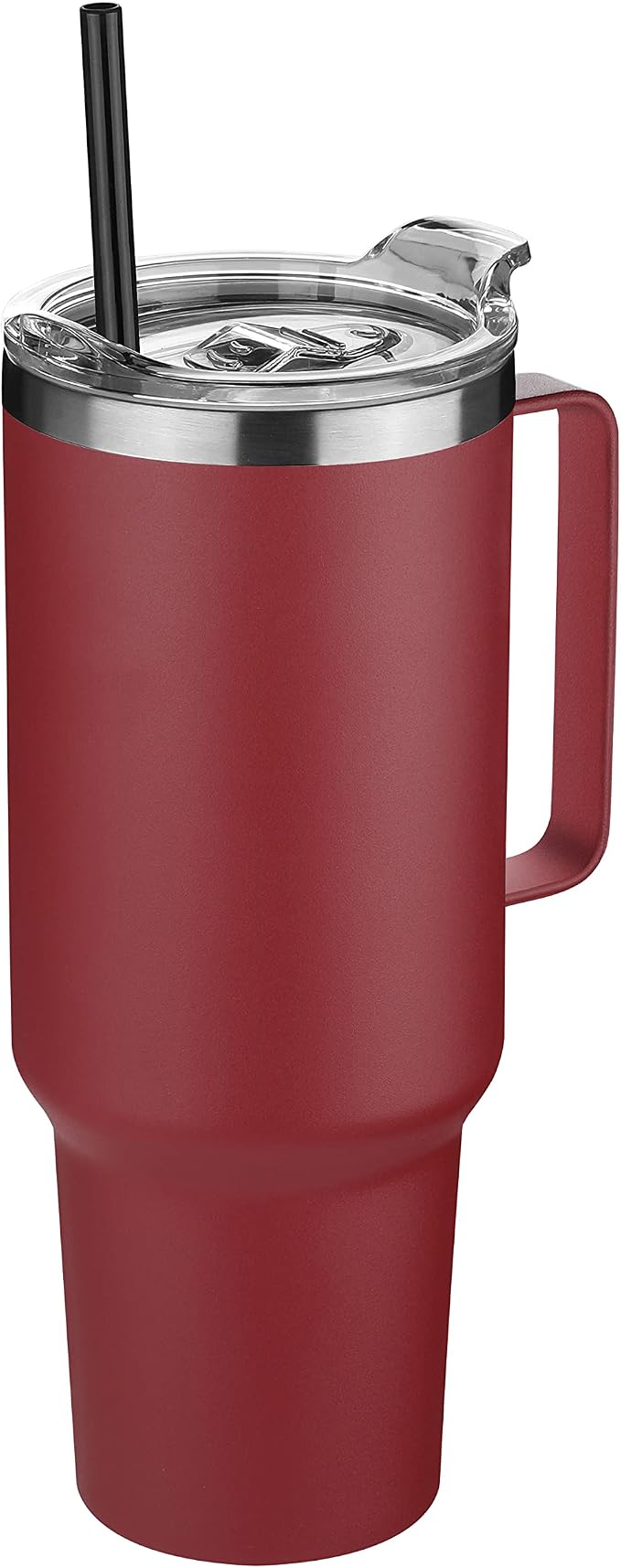 HASLE OUTFITTERS 40 oz Stainless Steel Tumbler with Handle, Vacuum Insulated Tumblers Bulk, Reusable Double Wall Travel Coffee Mug, Durable Powder Coated Water Bottles(Wine Red, 1) by HASLEOUTFITTERS